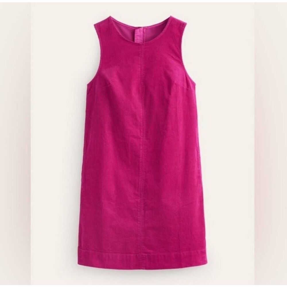 BODEN Evie cord shift dress in magenta Sz 4R